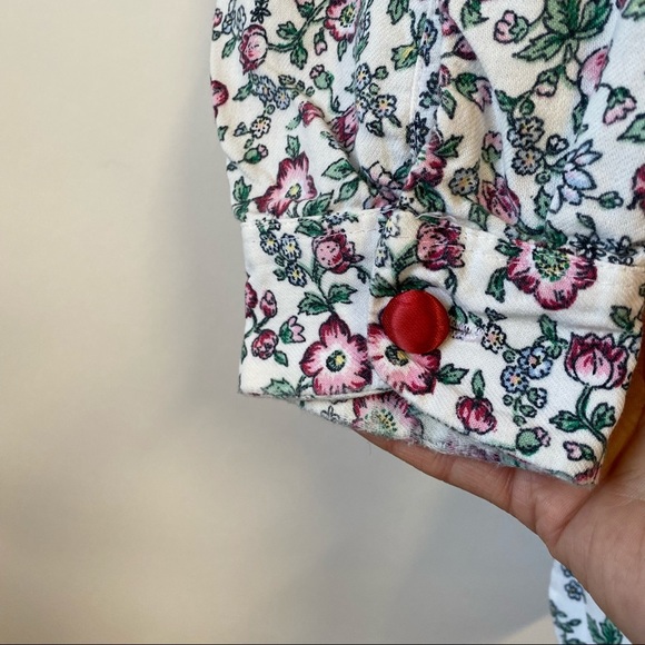 Vintage Victoria's Secrets Pajama Floral Button Front Top Blouse Women's Large - Picture 9 of 12